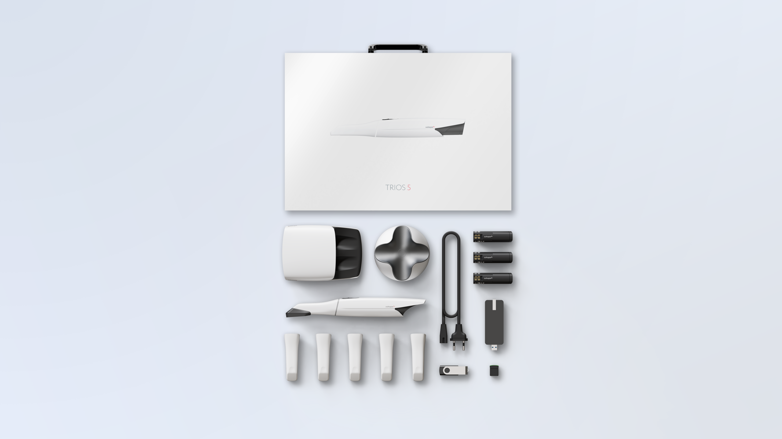 Complete TRIOS 5 kit with scanner and accessories