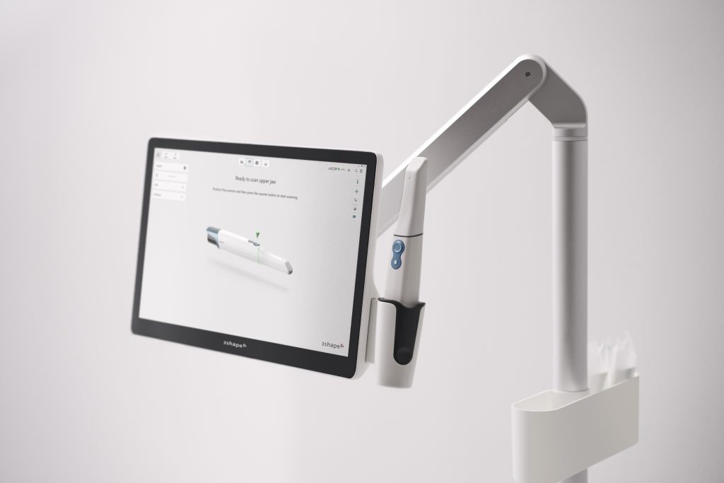 TRIOS 6 scanner with sleeve attachment render