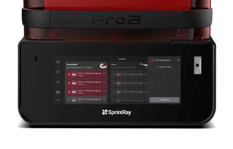 SprintRay Pro 2 front view with touchscreen